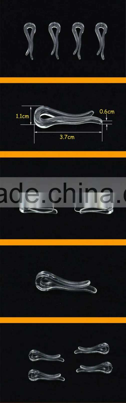 High Quality Without Teeth Shirt Packing Transparent Plastic Clips