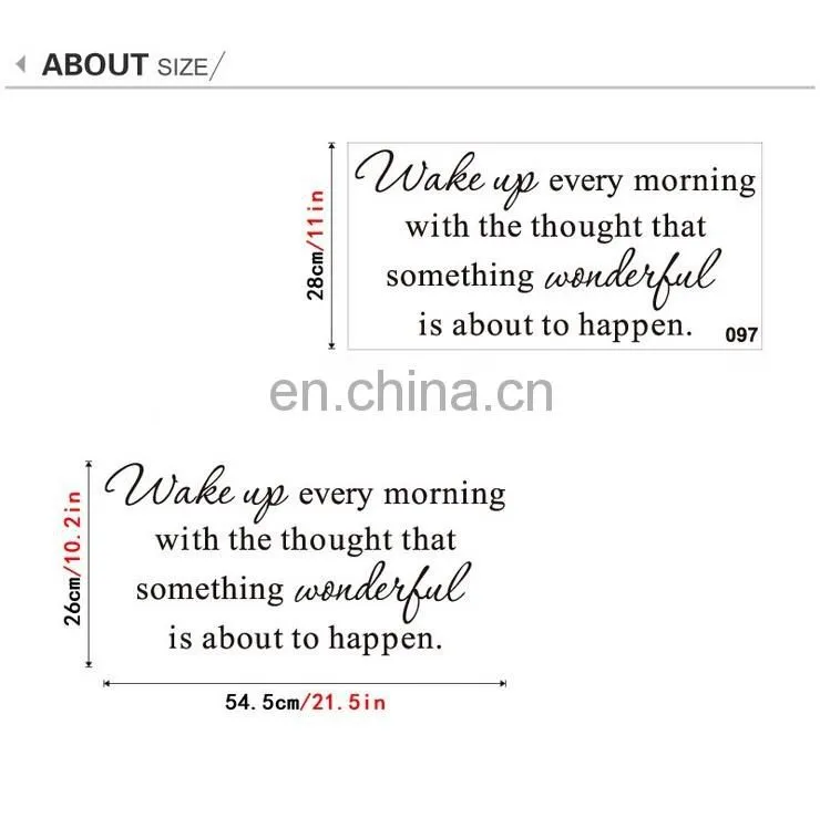 Hot Sale 'Wake up every morning' Room Decoration Wall Stickers