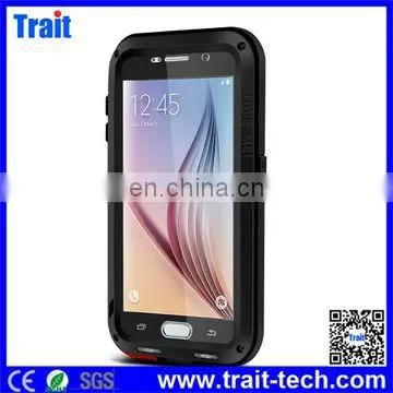 High Quality Powerful Style 2 Full Body Metal Aluminium Gorilla Glass Hybrid Case,Waterproof Case for Samsung G9200 Galaxy S6