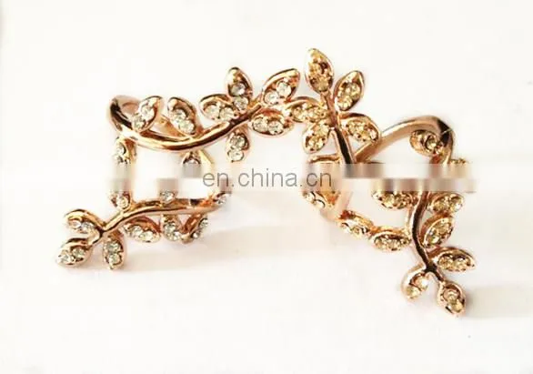 Fashion 2014 hotselling alloy ring with rhinestone ,gold jewelry