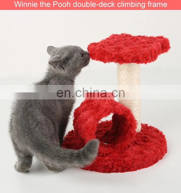 Lovable Bear double Climb Frame, A Good Place for Cats Kitty to Hide and Play