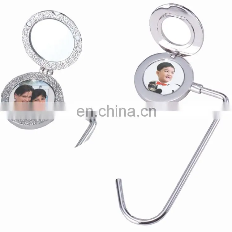 Women portable metal elegant purse hanger / bag honger with logo