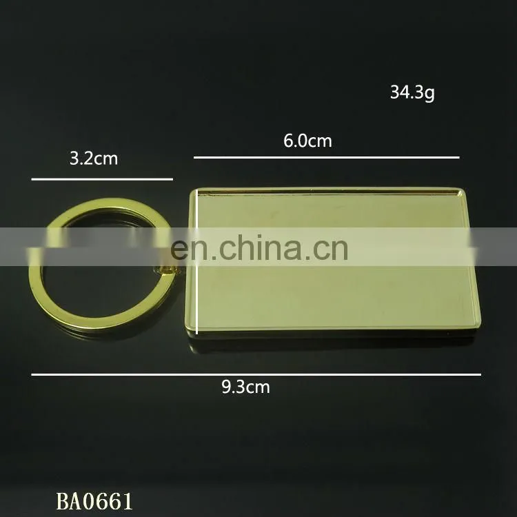 Cheap Custom Epoxy Sticker Logo Rectangle Blank Alloy Keychain