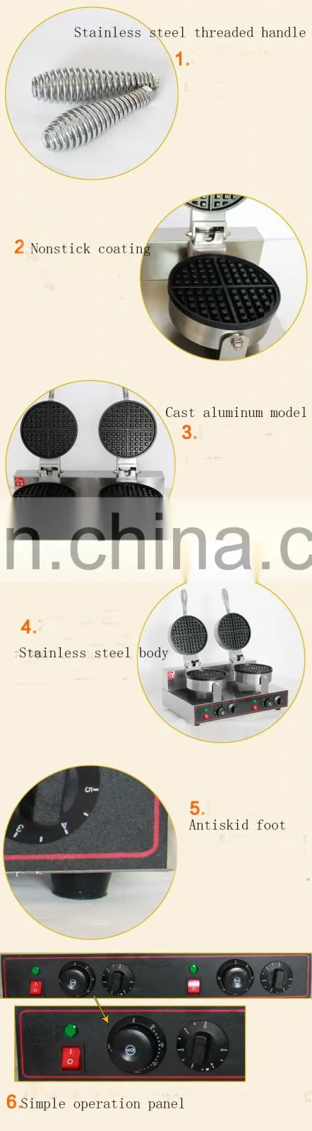 Waffle Iron 2 Kitchen Waffle Baking Mold Toaster Newly Timer Commercial Waffle Baker Maker Baking Pastry Tools For Cakes