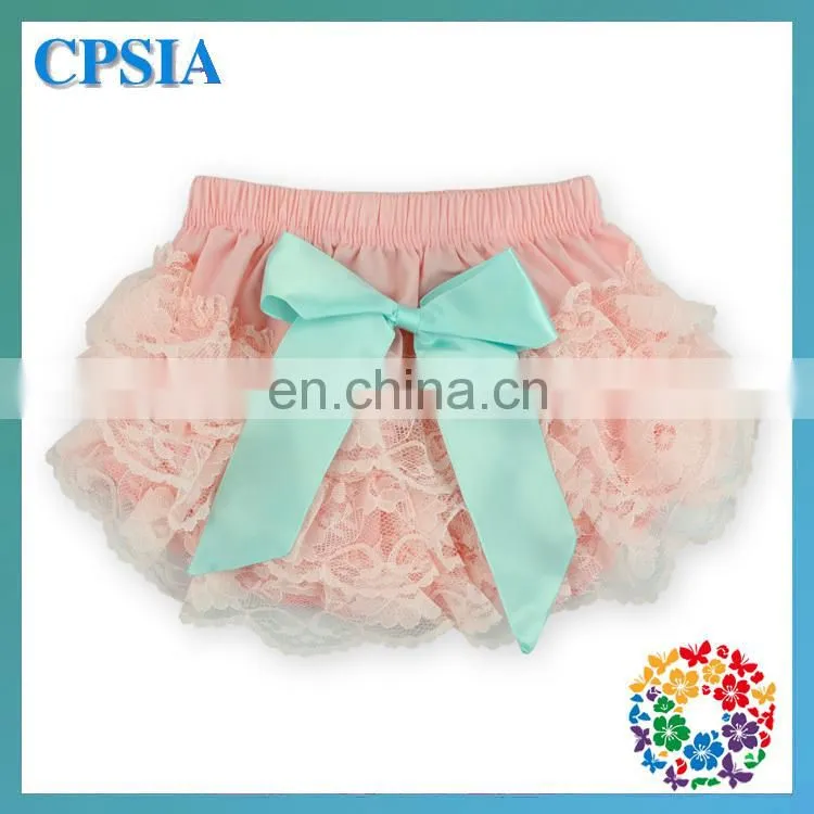 Wholesale Baby Ruffled Bloomers Lace baby Girl Bloomers,solid color baby Diaper Cover