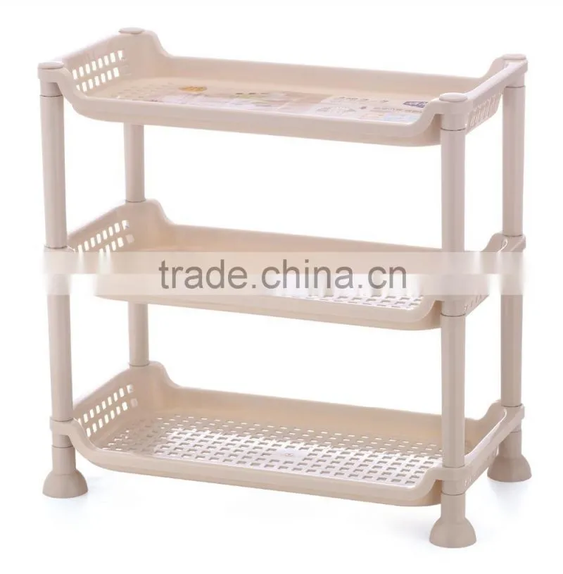 Plastic bathroom storage holders/4 layer plastic storage holders/household plastic items With wheels