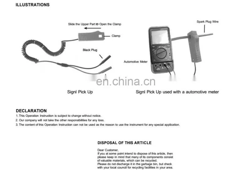Allosun EA103 Spark Plug Signal Pick Up Cable Signal Obtain Cable Automotive Multimeter Accessories