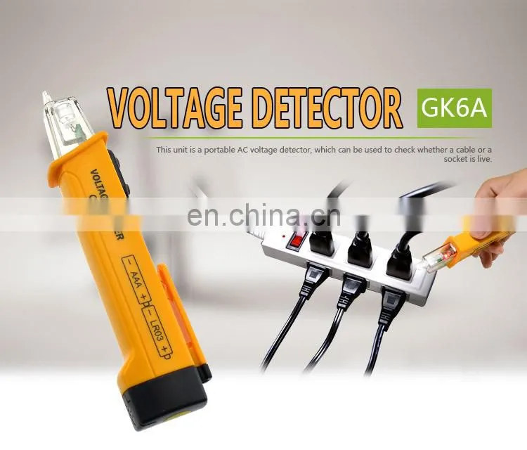 Non Contact AC Voltage Tester, Pen Voltage Detector 100~1000 Vac at 50/60Hz with Built-in flashlight and Vibrate hint