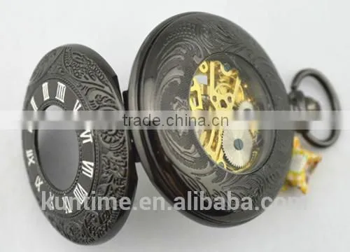 Mechanical punk pocket watch with quality alloy metal