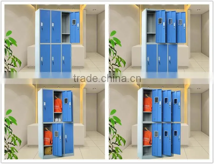 School Locker Rooms and Bathrooms Storage Cabinet Furniture Student Clothes and Book Rack Knock Down Lock Metal School Locker