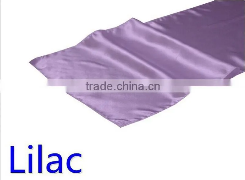 hot selling ployester satin table runner for wedding decoration, willow green color