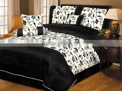 100% polyester flocked thick comforter set