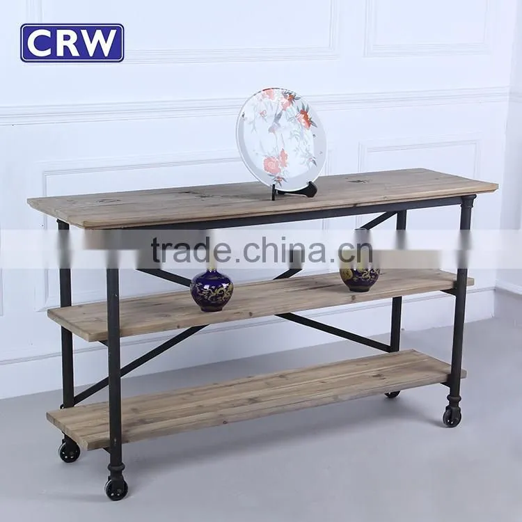 AF-901 Metal Frame Reclaimed wood furniture Pine Console Table