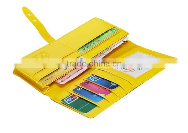 PU leather long women wallet