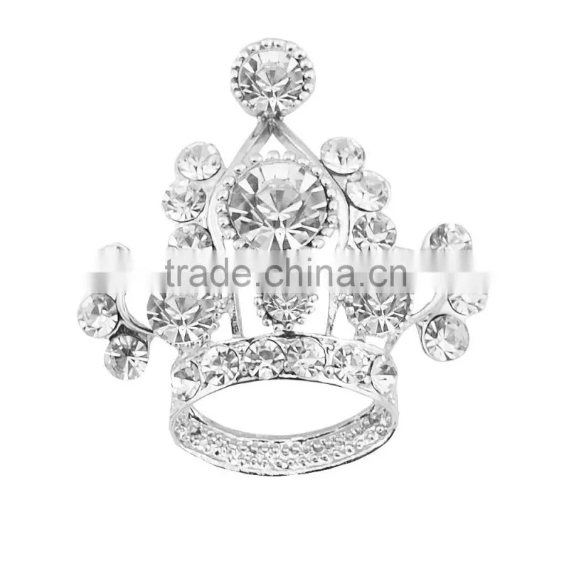 Vintage Prince Queen Crown Crystal Rhinestone Pin Brooch Noble Brooch