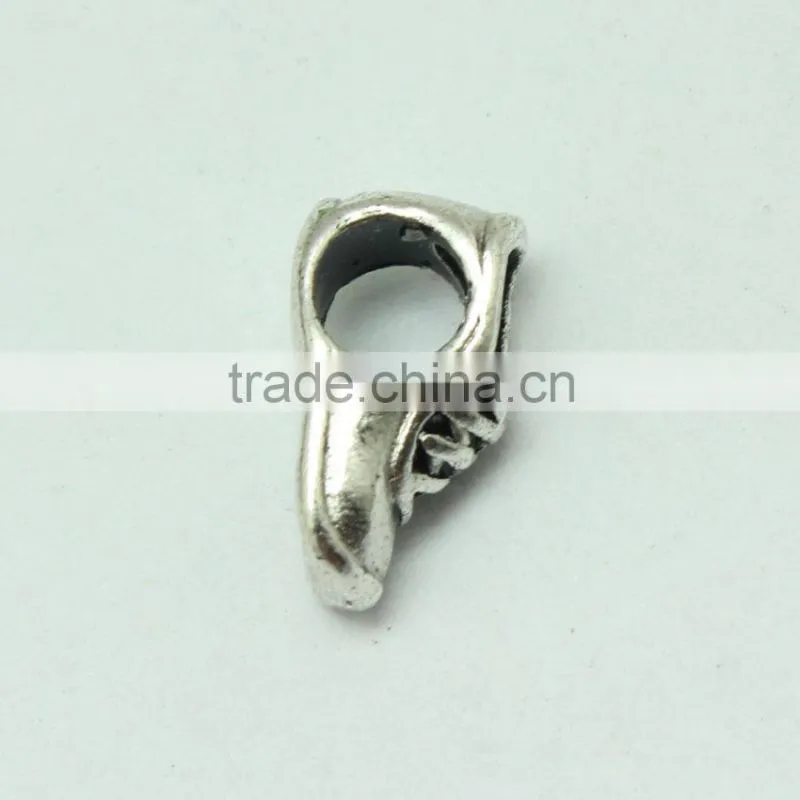 Wholesale 2015 New Style Sport Shoes Shape DIY Anti-silver Creative Bracelets Accessories Metal Zinc Alloy Beads with Holes