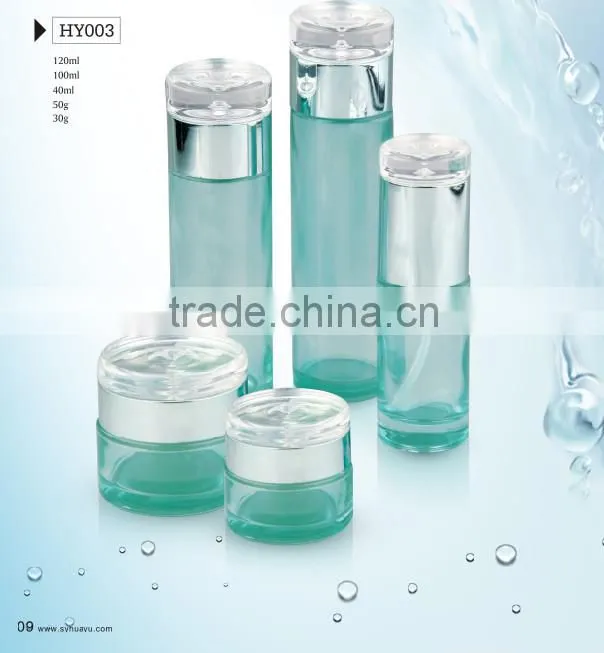 wholesale 30g,50g glass jar 40ml,100ml,120ml glass round bottle packing cosmetic