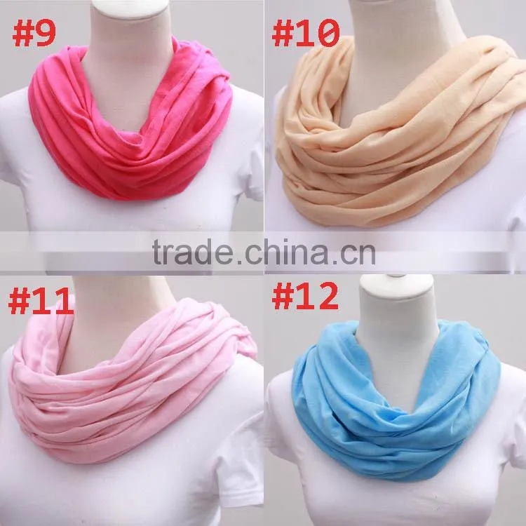 Hot Sale Woman Fashion Plain Cotton Infinity Scarf
