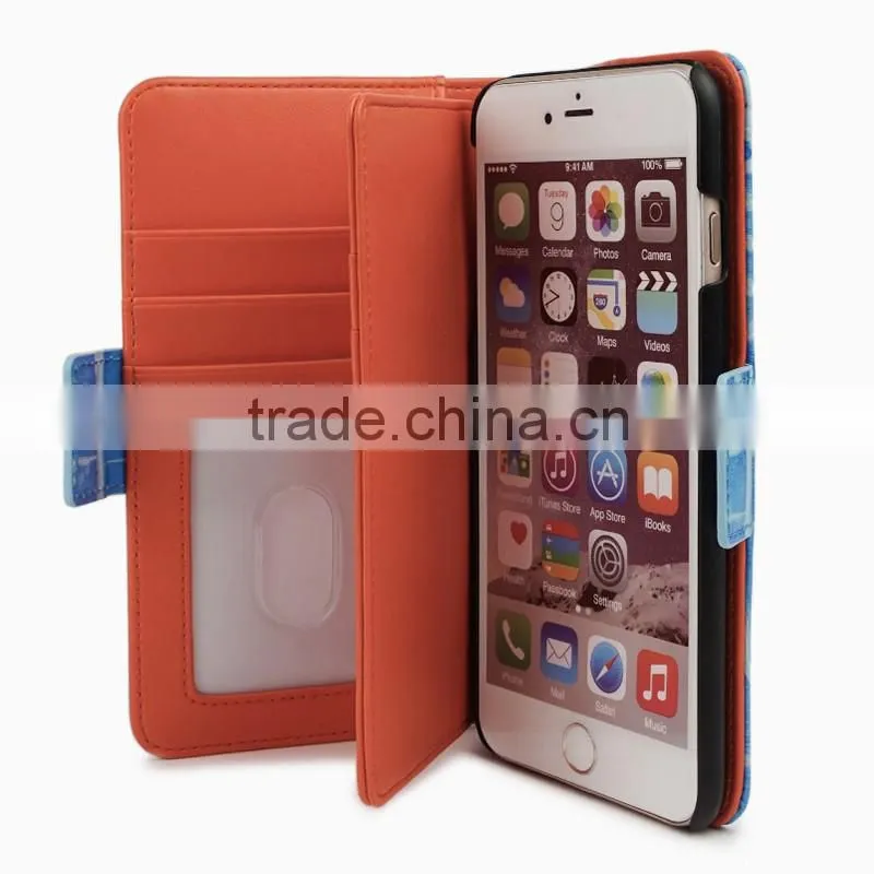 Multifunction genuine leather flip case for Iphone 6 cover