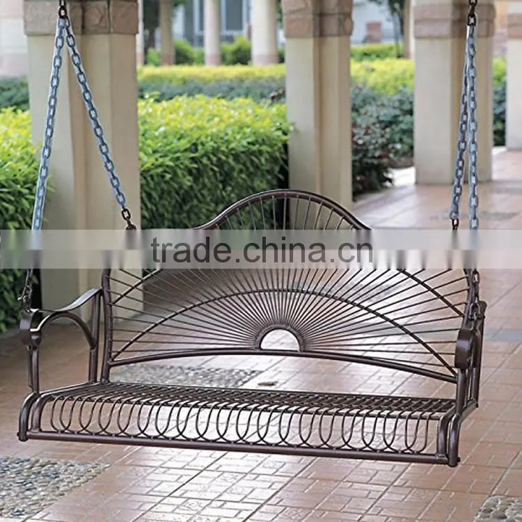 Best Choice Products Leisure Iron Modern Outdoor Patio 3 Seat Double Hanging Swing Chair