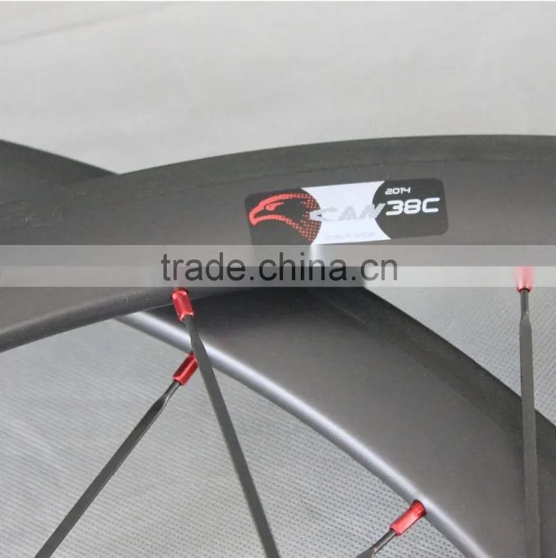 38mm clincher carbon wheel 700c road bicycle wheel 23mm width UD matt 38C