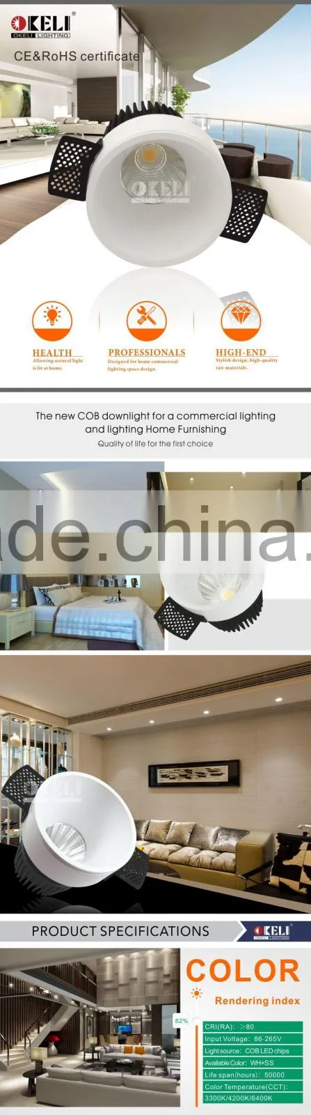 Round and square innovative design recessed led downlight