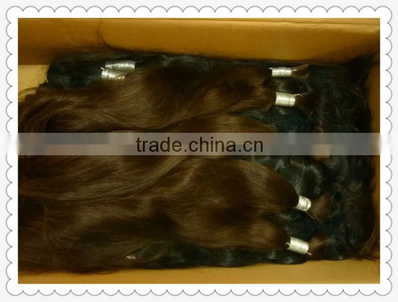 100% virgin remy indian human hair bulk hair extensin