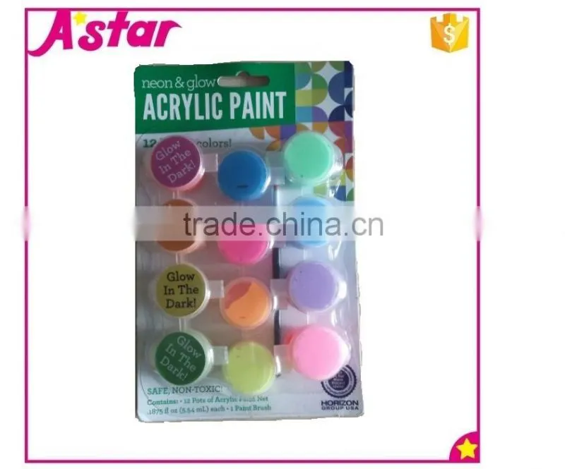 neon& glow in dark acrylic paint with a brush
