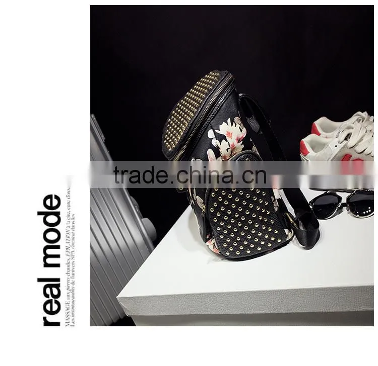 women butterfly printed backpack fashion rivet school bags