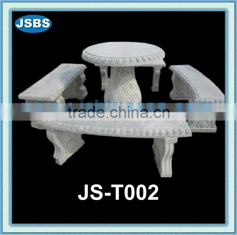 China modern outdoor stone tables and benches