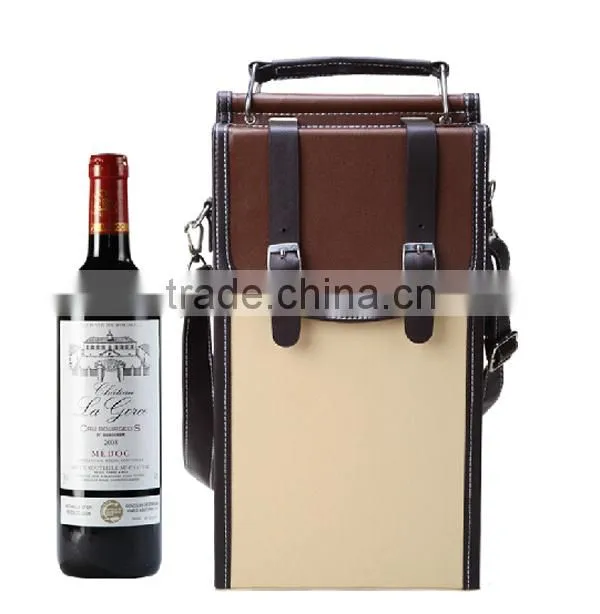 2015 New Design Promotion Pretty leather red wine packing