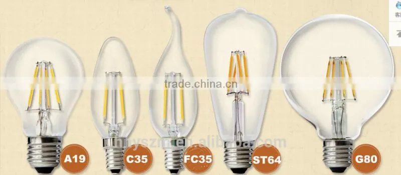 4W 440LM Led Filament Bulbs Light 360 Angle Warm White 2700K E27 E14 C35 Led Lights Edison Lamp 80-240V