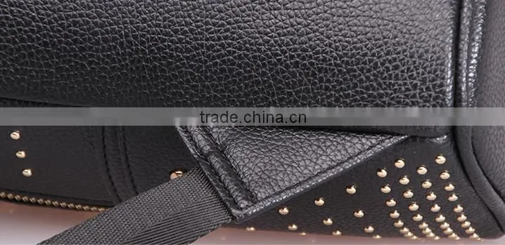 rivet decoration pu leather backpack bag custom made