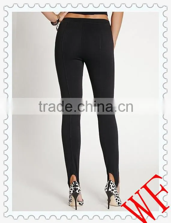 2014 wholesale black colors ladies leggings custom sexy stylish stirrup leggings for women