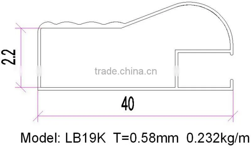 wooden grain aluminum frame for Kitchen Cabinet series aluminium profile