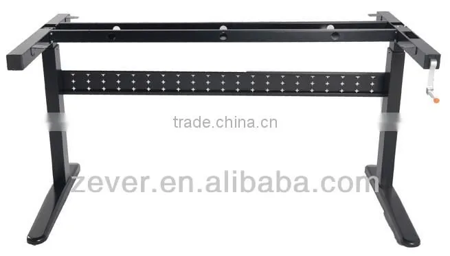 Q235 steel frame hand crank height adjustable standing computer desk