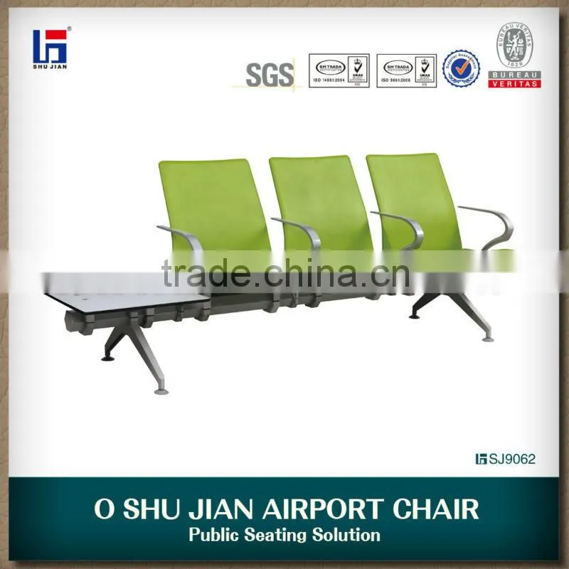 Foshan Furniture PU Waiting Chair SJ9062 3-Seater With Table