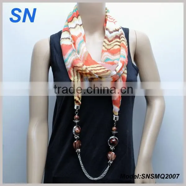 Leopard grain design scarf string of scarf all sorts of color stones