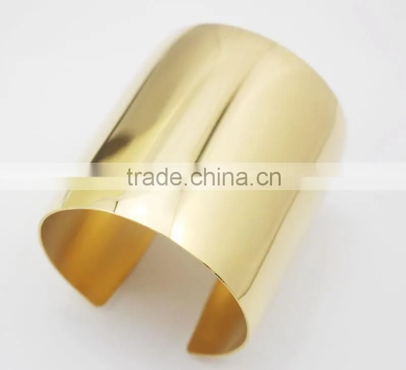 Fashion New plain hand Gold Plated ultra Wide Cuff Bangles For Women Statement Jewelry Punk Charm Metal Opening Bangle Bracelets
