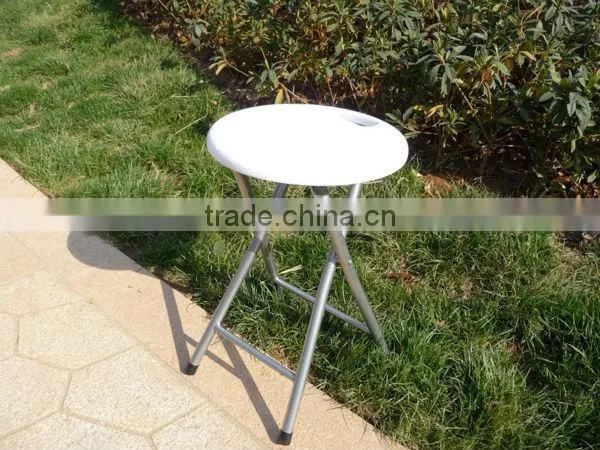 Strong and durable 45H metal leg and plastic round folding stool