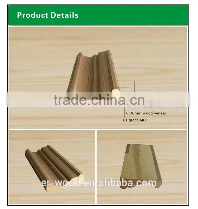 decorative MDF frame moulding with melamine paper for interior decoration