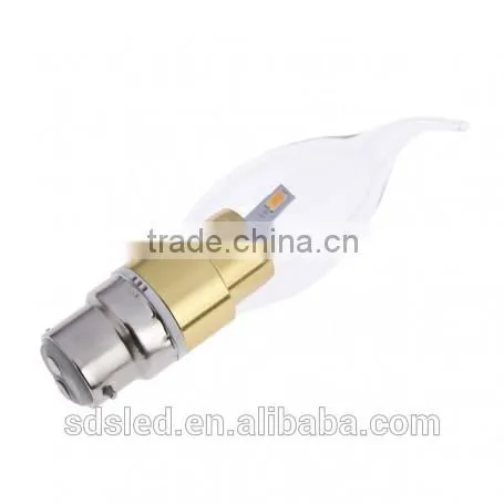 LED Candle bulb 3W LED Candle Bulb Golden B22 Warm White SMD5630 candle lamp