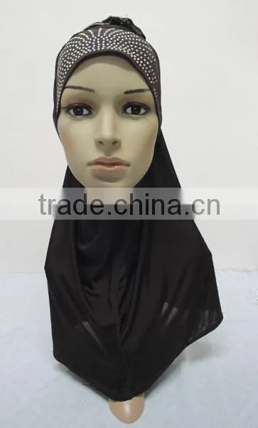 H242 latest muslim hijab scarf with flowers on back