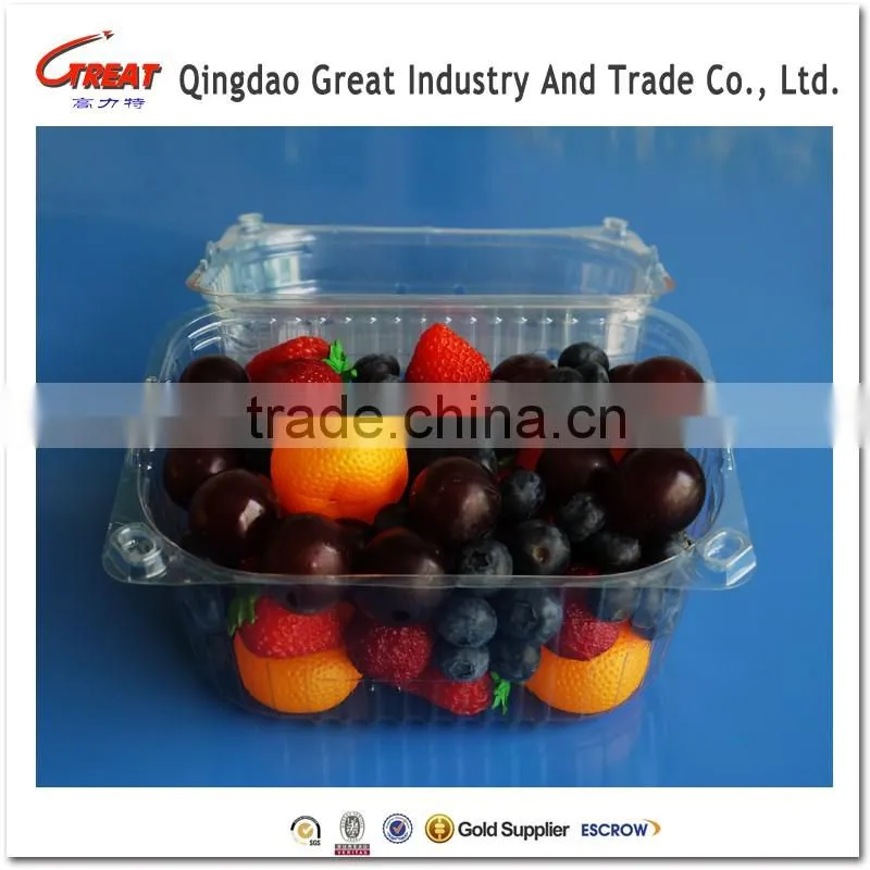 Disposable Blister Clamshells punnet fruit packaging tray for grape 1000 Gram