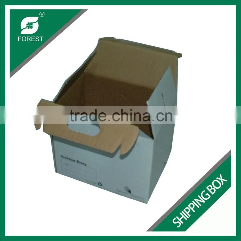 CUSTOMIZED MADE SHIPPING BOX FOR ARCHIVES 3 PLYS CARTON SHIPPING BOX WITH HANDLE
