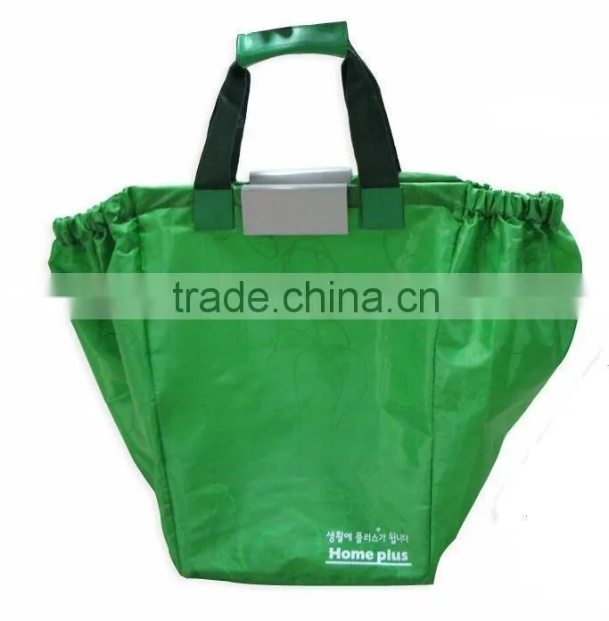 Trendy Supermarket Promotional Polyester Handle Shopping Beach Bag