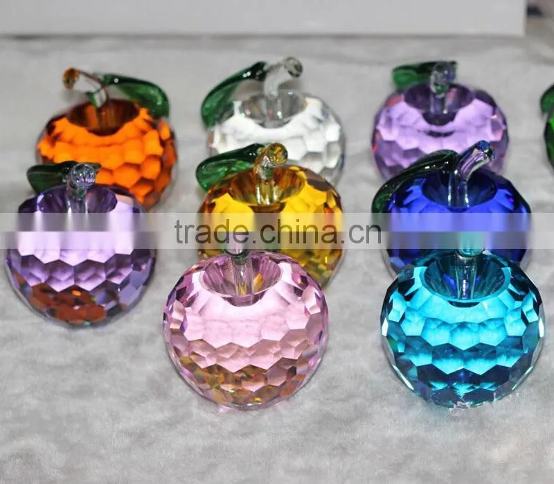 2014 new arrival X'mas gift apple crystal decoration for X'mas gift ,wedding,exhibiton