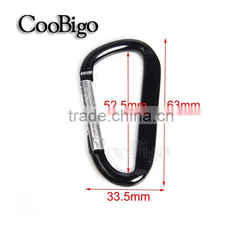 Aluminum Spring Flat Carabiner Snap Hook Hanger Keychain Hiking Camping #FLQ189-7C(Mix-s)