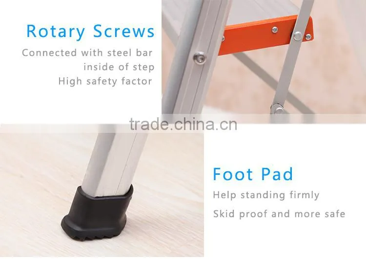 Foldable lightweight household aluminium ladder