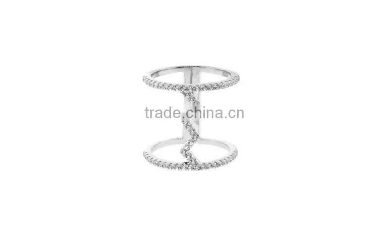 2015 china wholesale fashion Cage Rings crystal ring silver &rose gold& ring- 4 colors
